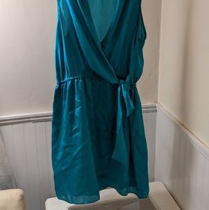 The Limited Teal Silk Minidress